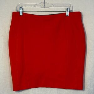 Ann Taylor Stretch Knit Pencil Skirt - Red Orange - Size 14